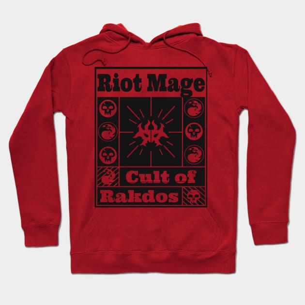 Cult of Rakdos | Riot Mage | MTG Guild Black on Red EXP Design Hoodie by ChristophZombie